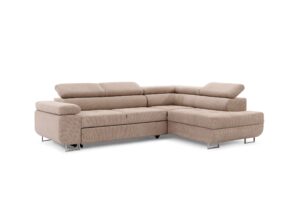 Γωνιακός καναπές/Κρεβάτι Anna L/ Μπεζ/Ασημί πόδια/Δεξιά γωνία/271x98x201 BOG5307