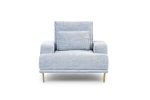 Πολυθρόνα Niki Μπλε Ανοιχτό + Χρυσά Πόδια 105x93x99cm - BOG4589