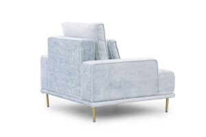 Πολυθρόνα Niki Μπλε Ανοιχτό + Χρυσά Πόδια 105x93x99cm - BOG4589