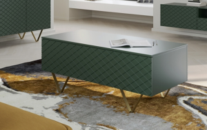 Τραπεζάκι Σαλονιού Sky Φυστικί + Χρυσά Πόδια 120x48x55cm με αποθηκευτικό χώρο & τρίγωνα πόδια - BOG4589