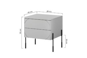 Κομοδίνο Sorena Λαδί 49x55x45cm με μαύρα πόδια - BOG4589