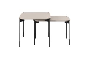 Τραπεζάκι Σαλονιού Sorena Μπεζ 60x40x45cm με μαύρα πόδια - BOG4589