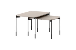 Τραπεζάκι Σαλονιού Sorena Μπεζ 60x40x45cm με μαύρα πόδια - BOG4589