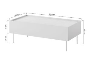 Τραπεζάκι Σαλονιού Dessi Μπεζ 120x45x60cm με 2 συρτάρια - BOG4589