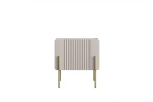 Κομοδίνο Malme Κρεμ + Χρυσά Πόδια 45x50x42cm με συρτάρι - BOG4589