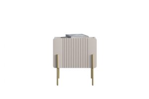 Κομοδίνο Malme Κρεμ + Χρυσά Πόδια 45x50x42cm με συρτάρι - BOG4589