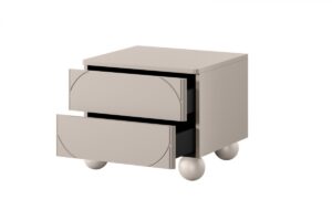 Κομοδίνο Sorena Μπεζ 49x55x45cm με στρογγυλά πόδια - BOG4589