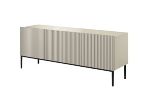 Έπιπλο Τηλεόρασης Niki Μπεζ + Μαύρα Πόδια 150x53x45cm με 3 ντουλάπια - BOG4589