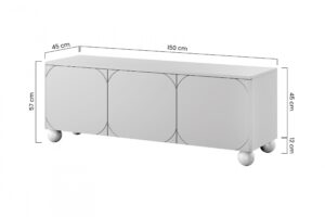 Έπιπλο Τηλεόρασης Sorena II Λαδί150x57x45cm με στρογγυλά πόδια - BOG4589
