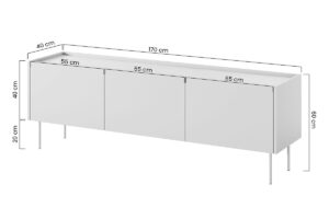 Έπιπλο Τηλεόρασης Dessi Λαδί + Φυσικό 170x60x40cm με 1 συρτάρι & ράφια - BOG4589
