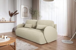 Διθέσιος Καναπές-Κρεβάτι Daniela με αποθηκευτικό χώρο 212x88x108cm Εκρού- BOG4215