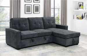 Tiago Γωνιακός καναπές κρεβάτι με αποθηκευτικό χώρο 222x150x94εκ. Γκρι σκούρο με αναστρέψιμη γωνία