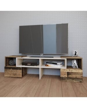 Έπιπλο τηλεόρασης ORNE Καφέ με Λευκό 141x32x39cm