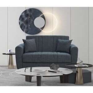 MELINA DARK GREY ΥΦΑΣΜΑ 2ΘΕΣΙΟΣ ΚΑΝΑΠΕΣ/ΚΡΕΒΑΤΙ ΜΕ ΑΠΟΘ.ΧΩΡΟ 150Χ80Χ75εκ.