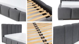 Επενδυμένο κρεβάτι Wizko 140Χ200Χ 112 CM ΜΑΥΡΟ