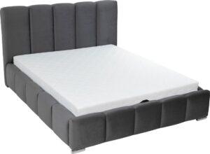 Επενδυμένο κρεβάτι Wizko 140Χ200Χ 112 CM ΜΑΥΡΟ