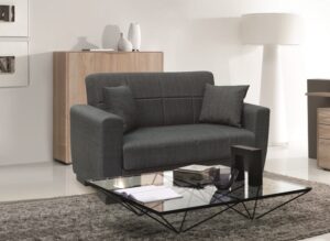 ANIMA DARK GREY ΥΦΑΣΜΑ 2ΘΕΣΙΟΣ ΚΑΝΑΠΕΣ/ΚΡΕΒΑΤΙ ΜΕ ΑΠΟΘ.ΧΩΡΟ 150Χ80Χ75εκ.