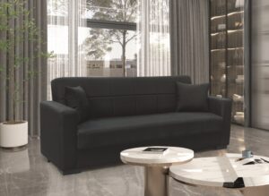 ROVER BLACK ΥΦΑΣΜΑ 3ΘΕΣΙΟΣ ΚΑΝΑΠΕΣ/ΚΡΕΒΑΤΙ ΜΕ ΑΠΟΘ.ΧΩΡΟ 210X80X75εκ.