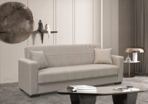 ROVER LIGHT BROWN ΥΦΑΣΜΑ 3ΘΕΣΙΟΣ ΚΑΝΑΠΕΣ/ΚΡΕΒΑΤΙ ΜΕ ΑΠΟΘ.ΧΩΡΟ 210X80X75εκ.