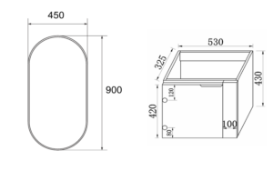Σετ Eπίπλου CLEIO 60cm Κόντρα Πλακέ Θαλάσσης (Plywood) χρ.CAPPUCINO κωδ. 9SCLEIO060CAP