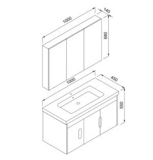 Καθρέφτης ADA 100cm χρ. WHITE MAT κωδ. 3MADA100WHM