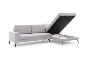 Γωνιακός Καναπές-Κρεβάτι Elento Mini Γκρι-Μπεζ με αποθηκευτικό 291x176x88cm - Δεξιά Γωνία - BOG6543