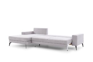 Γωνιακός Καναπές-Κρεβάτι Elento Mini Γκρι-Μπεζ με αποθηκευτικό 291x176x88cm - Αριστερή Γωνία - BOG6543