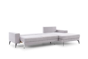 Γωνιακός Καναπές-Κρεβάτι Elento Mini Γκρι-Μπεζ με αποθηκευτικό 291x176x88cm - Δεξιά Γωνία - BOG6543