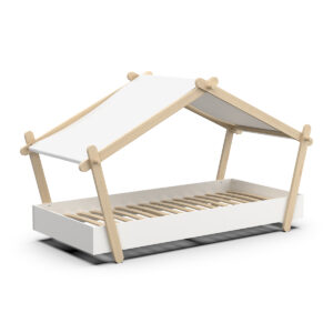 Lodge κρεβάτι παιδικό μονό 223,2x105,5x129,7εκ. ( για στρώμα 90x200εκ. ) Hamilton Oak / White με τάβλες στήριξης στρώματος