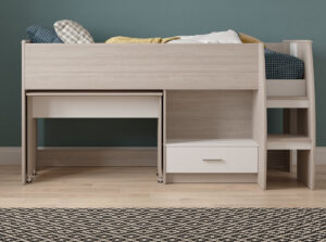 Nano κρεβάτι πολυμορφικό κρεβάτι με γραφείο 205x121x104εκ. ( για στρώμα 90x200εκ. ) Shannon Oak / Λευκό