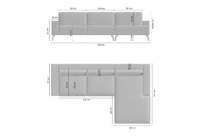 Γωνιακός Καναπές-Κρεβάτι Elento Mini Γκρι-Μπεζ με αποθηκευτικό 291x176x88cm - Αριστερή Γωνία - BOG6543