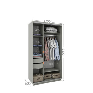 Ντουλάπα Diamont Λευκό 120x60x220cm