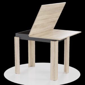 Τραπέζι Επεκτεινόμενο Κουζίνας Family Σονόμα-Ανθρακί 90x60x77cm