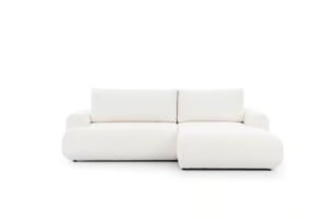 Γωνιακός Καναπές - Κρεβάτι Conor με αποθηκευτικό χώρο, Λευκό 264x84x163cm - Δεξιά Γωνία - BOG4657