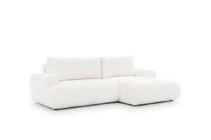 Γωνιακός Καναπές - Κρεβάτι Conor με αποθηκευτικό χώρο, Λευκό 264x84x163cm - Δεξιά Γωνία - BOG4657