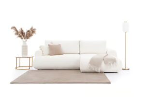 Γωνιακός Καναπές - Κρεβάτι Conor με αποθηκευτικό χώρο, Λευκό 264x84x163cm - Δεξιά Γωνία - BOG4657