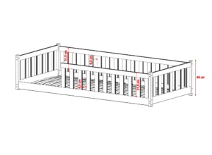 Παιδικό μονό κρεβάτι Buono για στρώμα 90x200 Λευκό 97x208x45cm - LAN4567