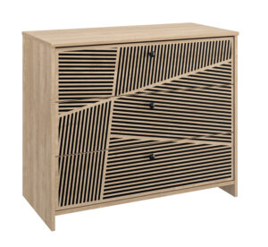 Claustra συρταριέρα με 3 συρτάρια 92x45x78εκ. Blond Oak / Μαύρο