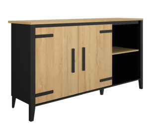 Cork μπουφές με δύο πόρτες 165x45x90εκ. Golden Oak / Μαύρο