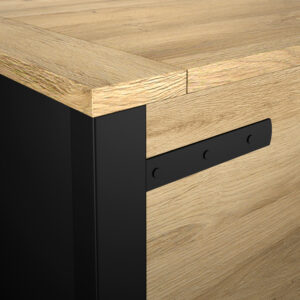 Cork τραπεζάκι σαλονιού 80x80x45εκ. με αποθηκευτικό χώρο Golden Oak / Μαύρο