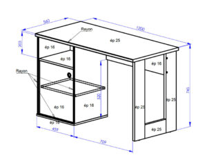 Duplex Γραφείο 120x56x75εκ. Black/Natural Chestnut