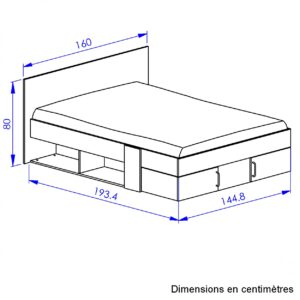 Swivel Κρεβάτι διπλό με αποθηκευτικούς χώρους 160x194εκ. ( για στρώμα 140x190εκ. ) Blond Oak / Λευκό