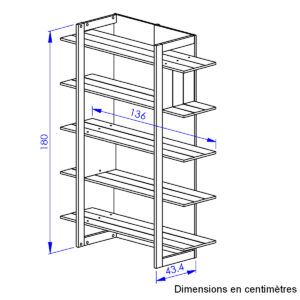 Russel Βιβλιοθήκη 136x44x180εκ. Helvezia Oak/Black