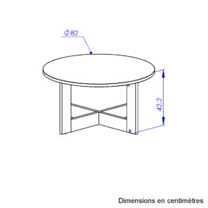 Adria τραπεζάκι σαλονιού στρογγυλό 82εκ. ( ύψος43εκ.) Marble / Black