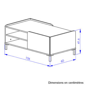 Amsterdam τραπεζάκι σαλονιού 106x60x42εκ. Natural chestnut / Black