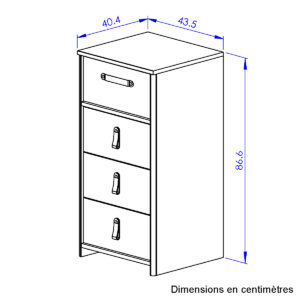 Arthus Συρταριέρα ψηλή με 4 συρτάρια 44x41x87εκ. Artisan Oak / Black