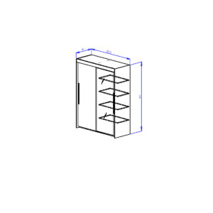 Tulle ντουλάπα με δύο συρόμενες πόρτες 153x60x200εκ. Λευκό / Blond oak