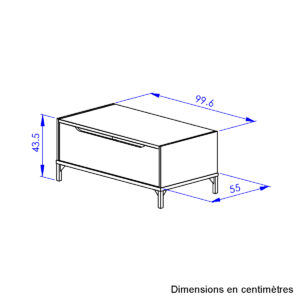 Esteban τραπεζάκι σαλονιού με αποθηκευτικό χώρο 100x44x55cm Helvezia Oak / Μαύρο