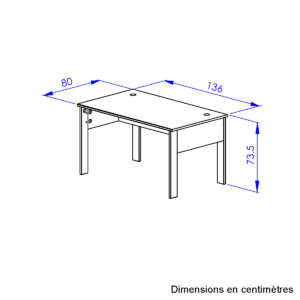 Faro γραφείο 136x80x74εκ. Blond Oak / Μαύρο
