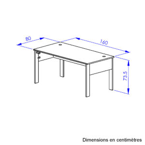 Faro γραφείο 160x80x74εκ. Blond Oak / Μαύρο